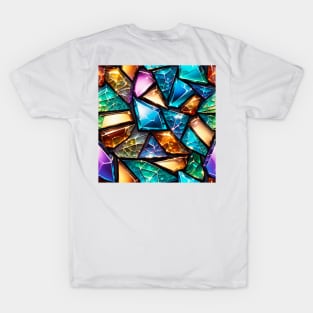 Translucent and mosaic colored glazed T-Shirt